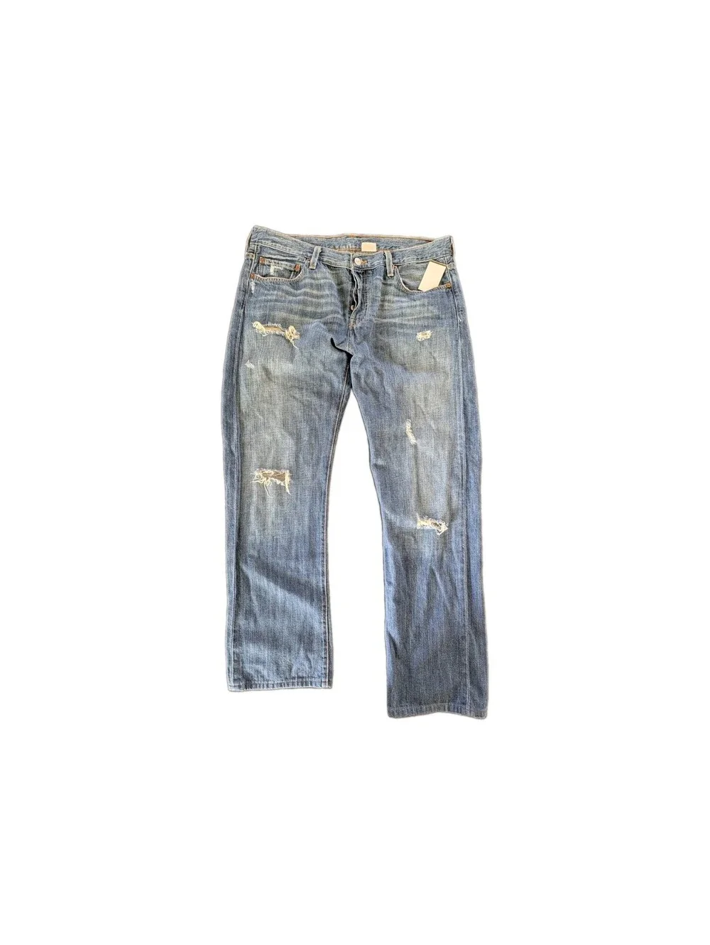 🔥Levi's 501 Button Fly Redline Half-Selvedge Jeans Factory Distressed 36x30 '09